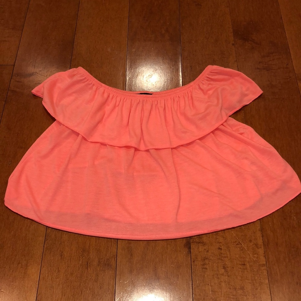 Bright Pink Topshop Over the Shoulder top